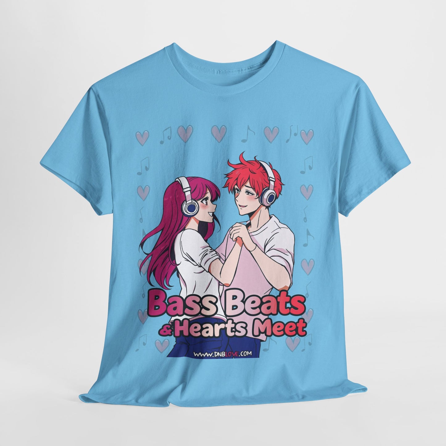 Bass Beats & Hearts Meet Anime Drum & Bass Unisex Tee #2