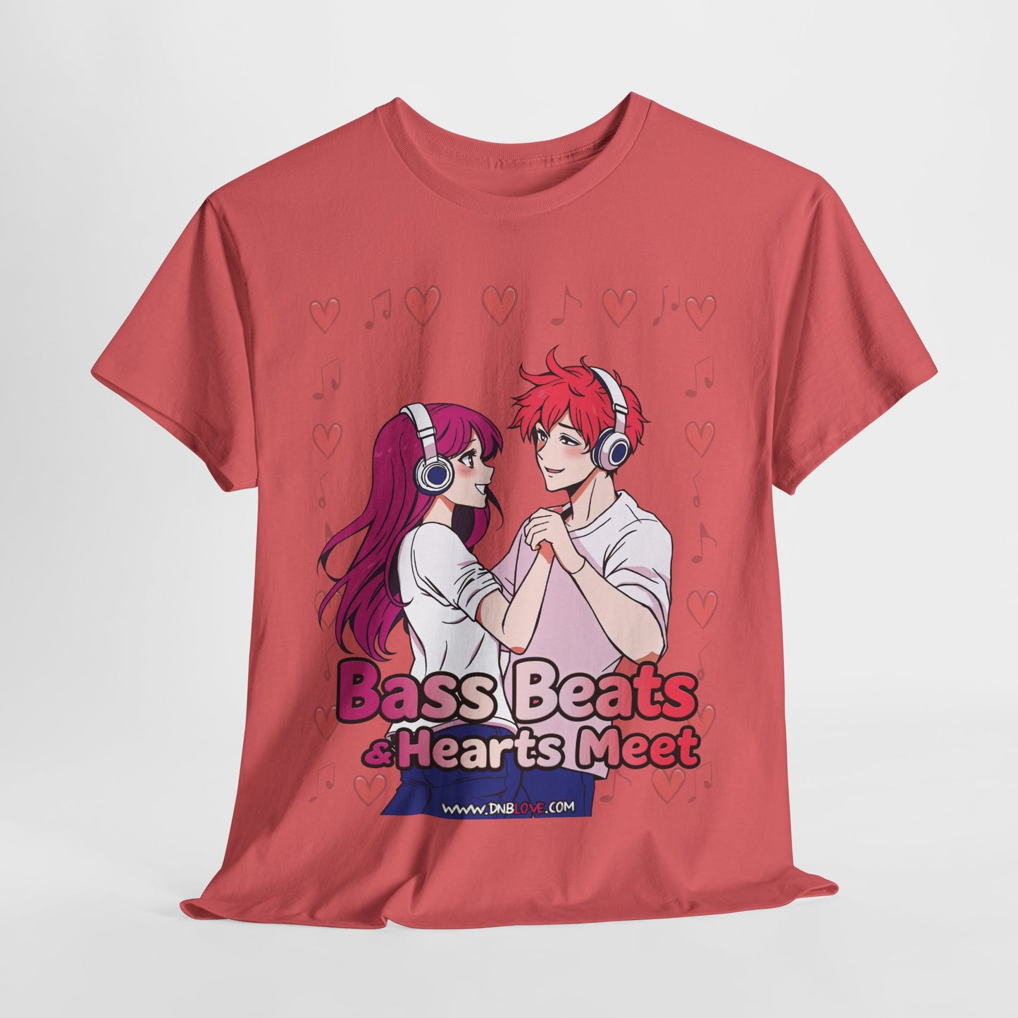 Bass Beats & Hearts Meet Anime Drum & Bass Unisex Tee #2