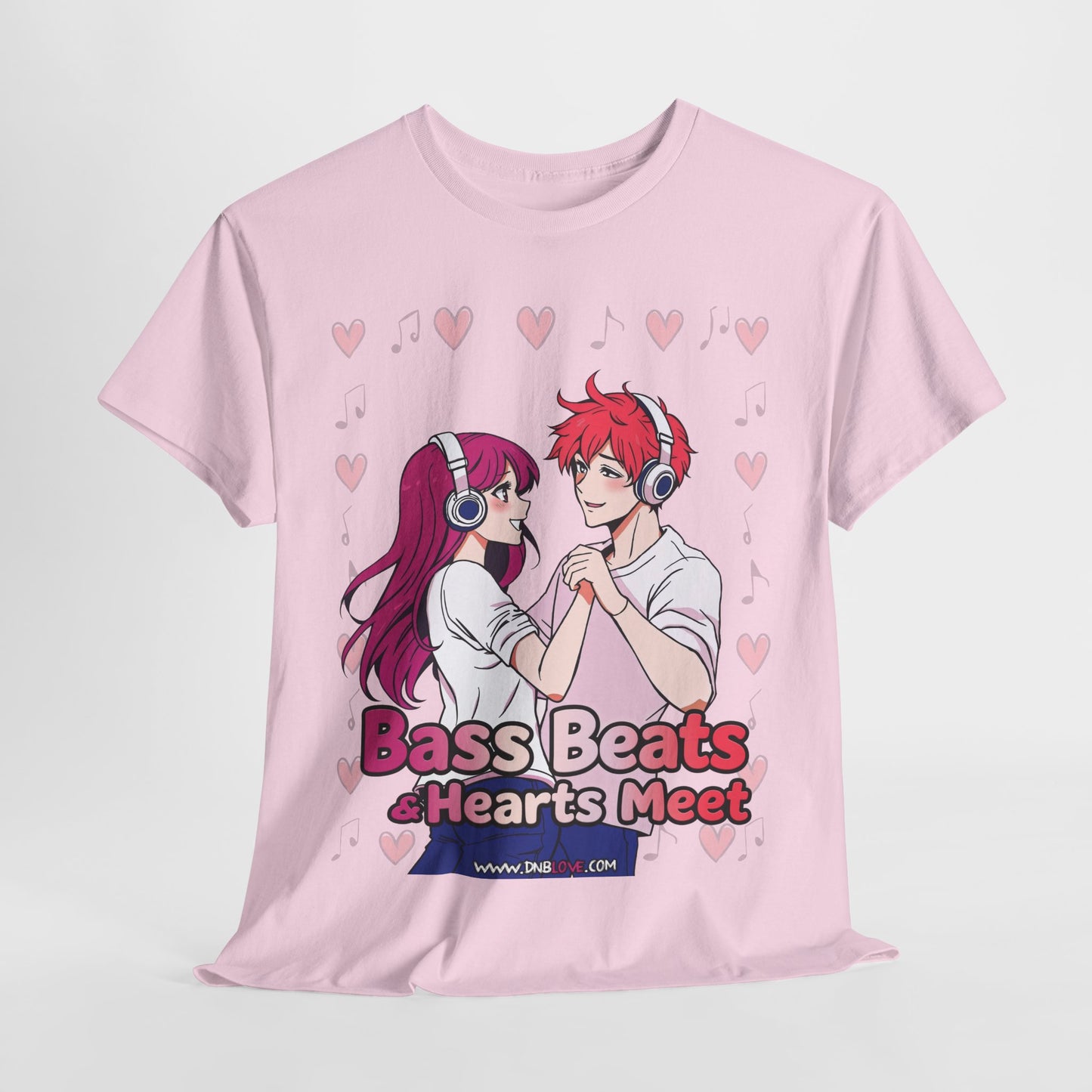 Bass Beats & Hearts Meet Anime Drum & Bass Unisex Tee #2