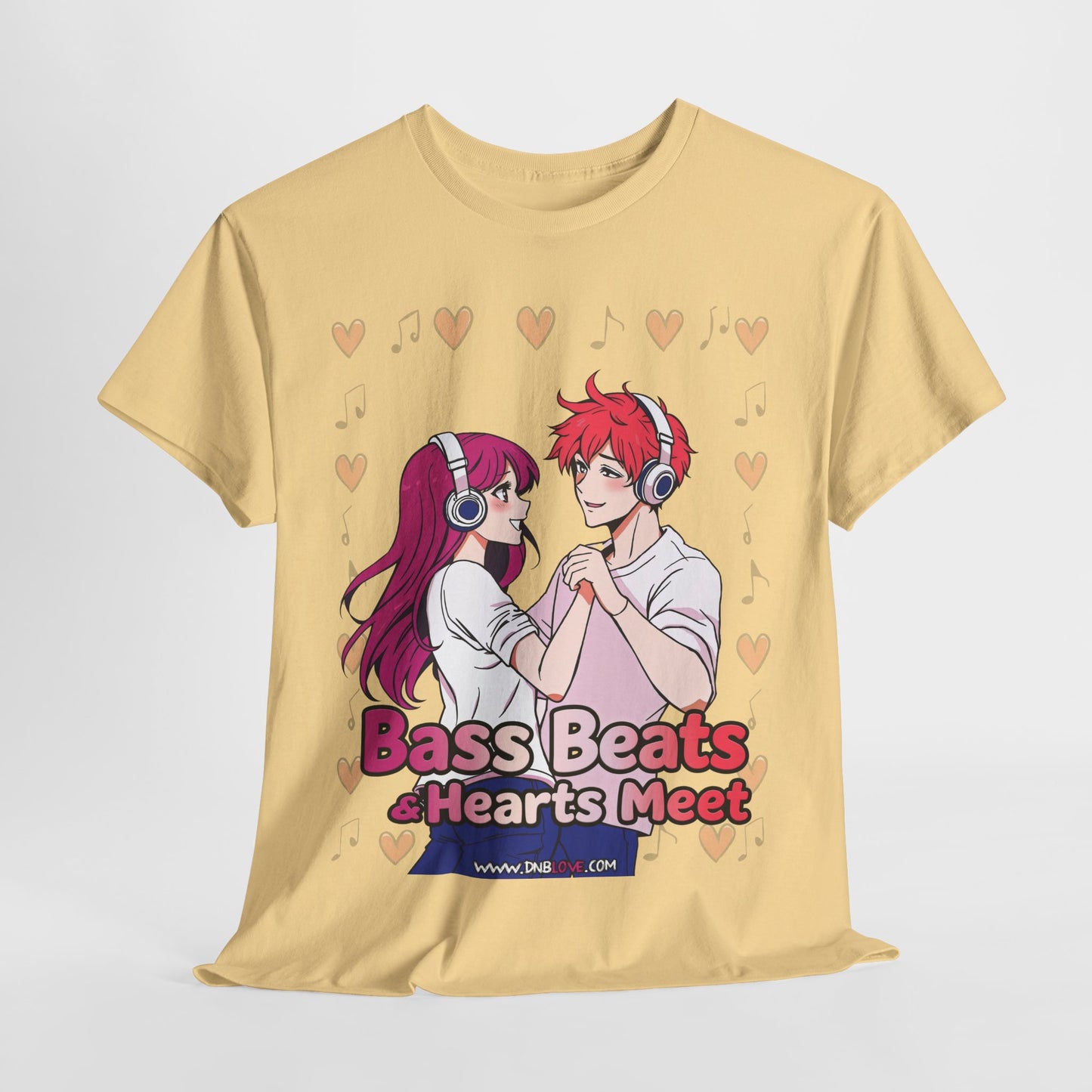 Bass Beats & Hearts Meet Anime Drum & Bass Unisex Tee #2