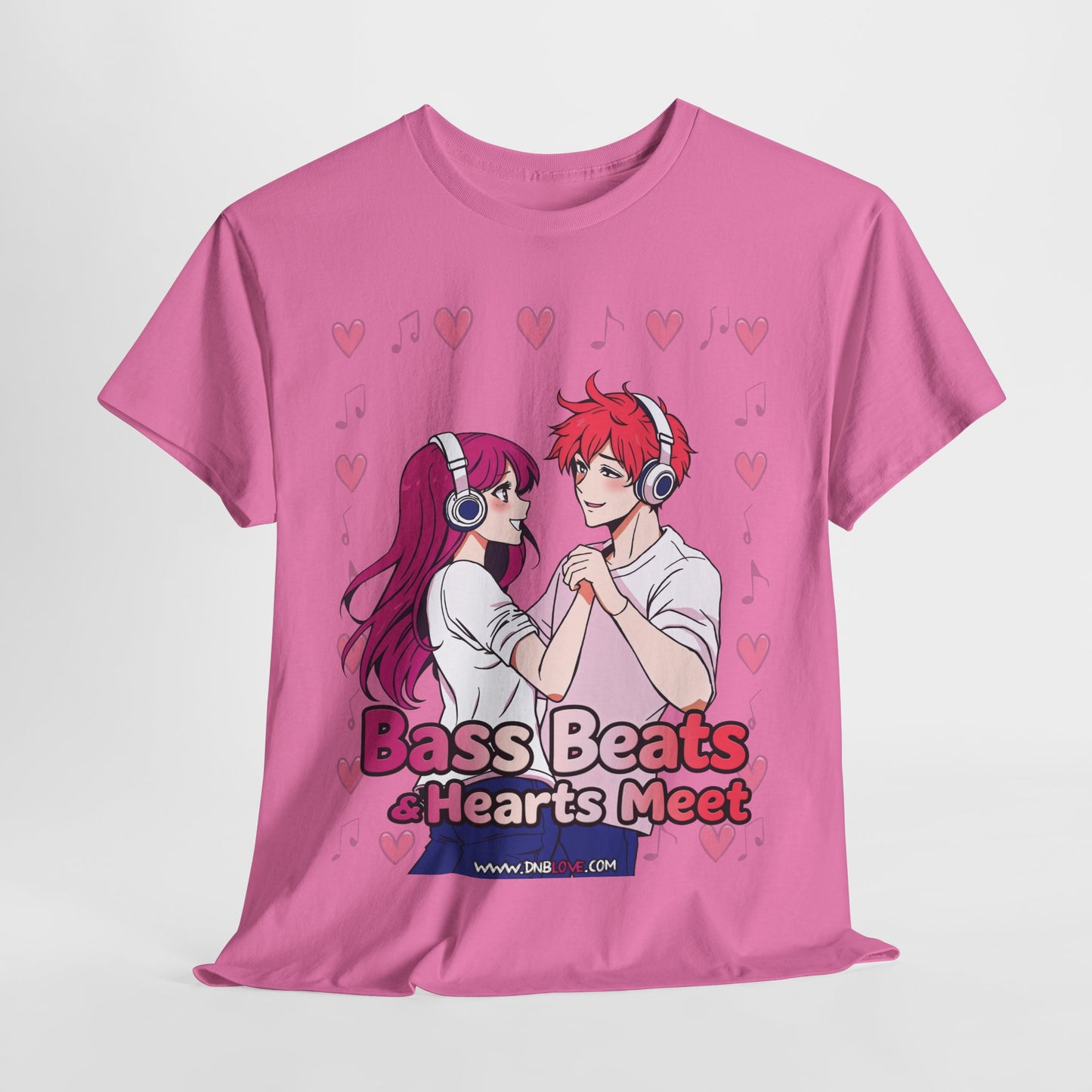 Bass Beats & Hearts Meet Anime Drum & Bass Unisex Tee #2