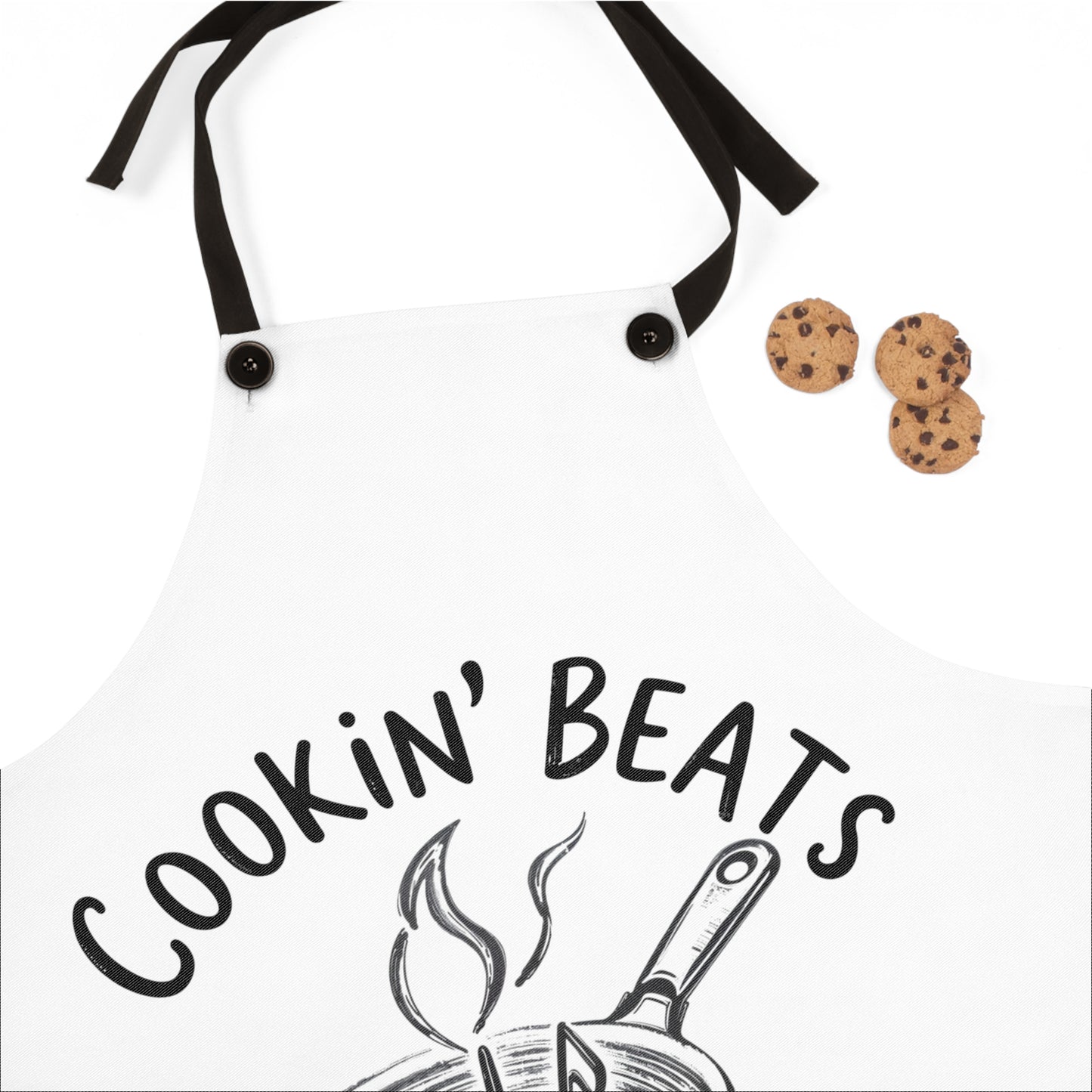 'Cookin Beats Droppin Eats' Apron for Music & Food Lovers